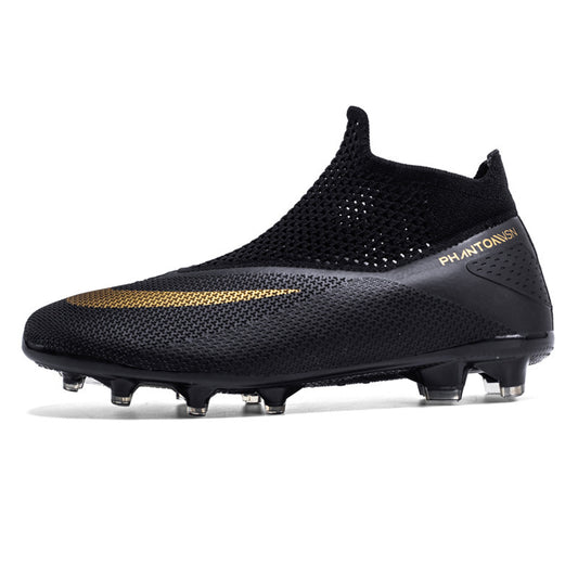 Football Shoes New High - Top Flying Socks Shoes Black