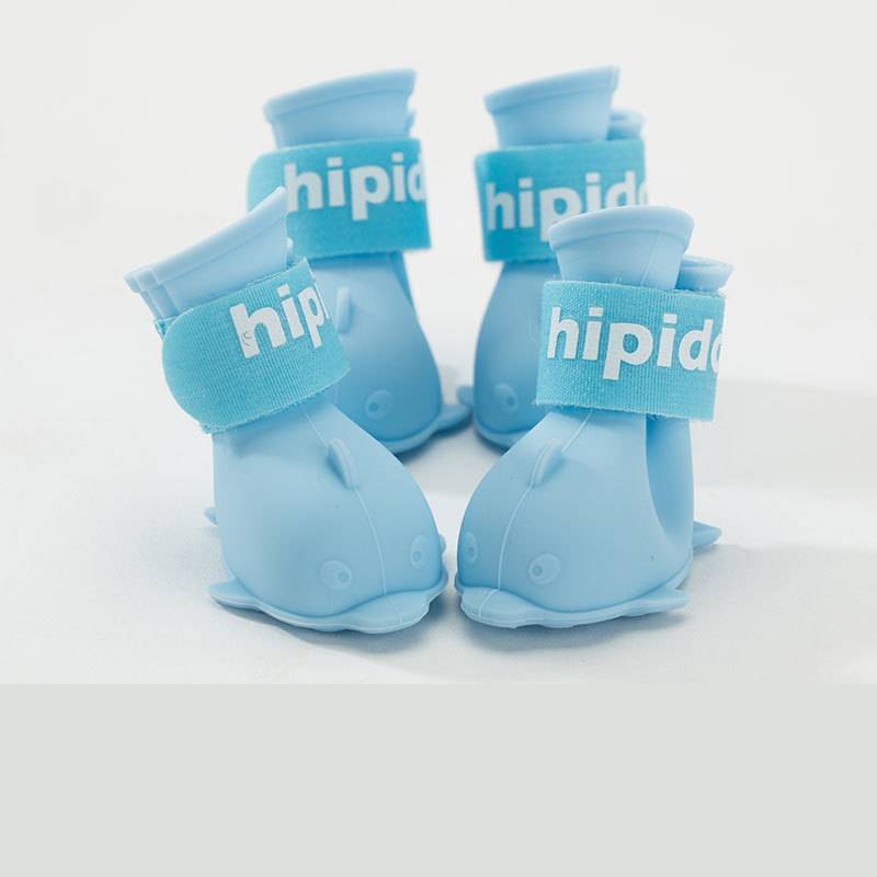 Cartoon pet waterproof rain boots Blue