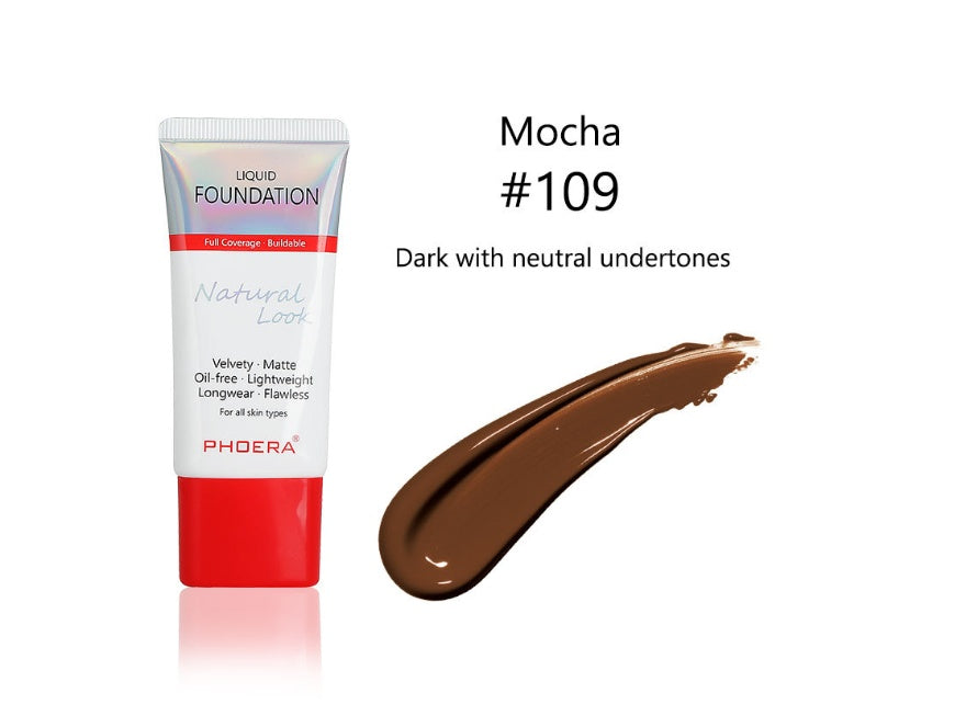 Matte, Silky, Tube Liquid Foundation, Ladies Products 109 Mocha