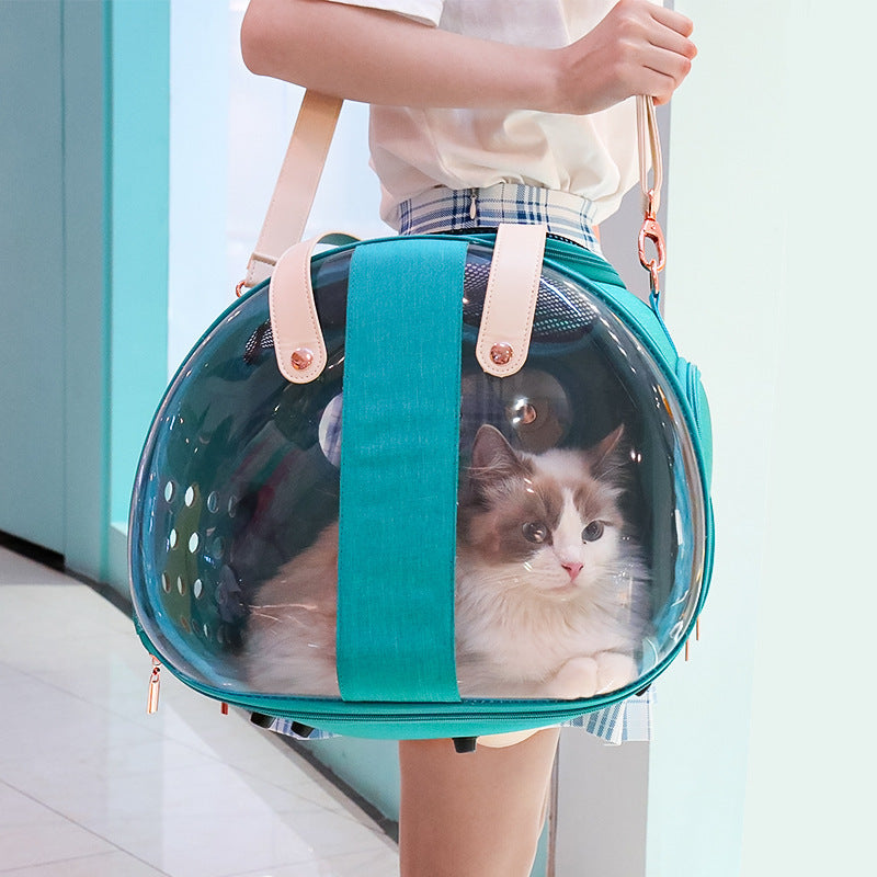 Double Fish Transparent Dog Bag Puppy Cat Cane Backpack Accessory Things Accessoires Bag Products Small Cage Pet Animal Seat Bed Double Fish Transparent Dog Bag Puppy Cat Cane Backpack Access Blue