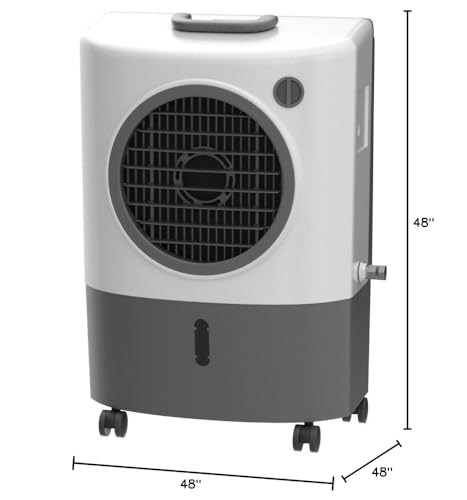 Portable Swamp Coolers - 1300 CFM MC18M Evaporative Air Cooler with 2-Speed Fan, 53.4 dB - 500 sq. ft. Coverage Evaporative Air Cooler Portable High Velocity Outdoor Cooling Fan by Hessaire - White