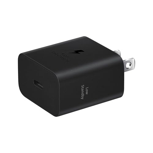 Samsung 25W Wall Charger Power Adapter with Cable, Super Fast Charging, Compact Design, Energy Efficient, Compatible with Galaxy and USB Type C Devices, Black