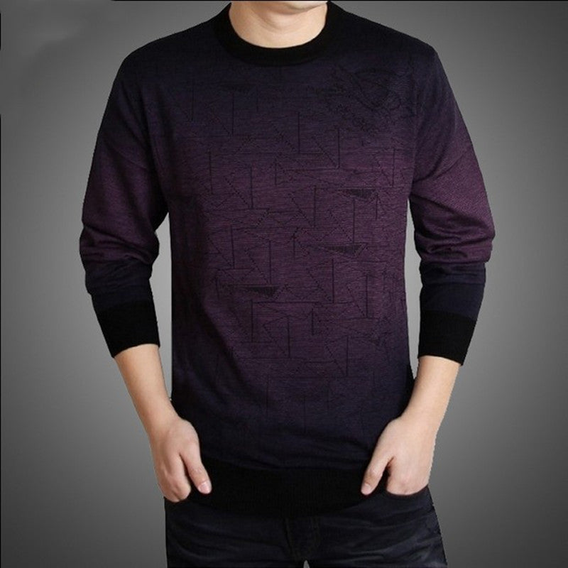 Long sleeve t-shirt middle-aged men 6552Red
