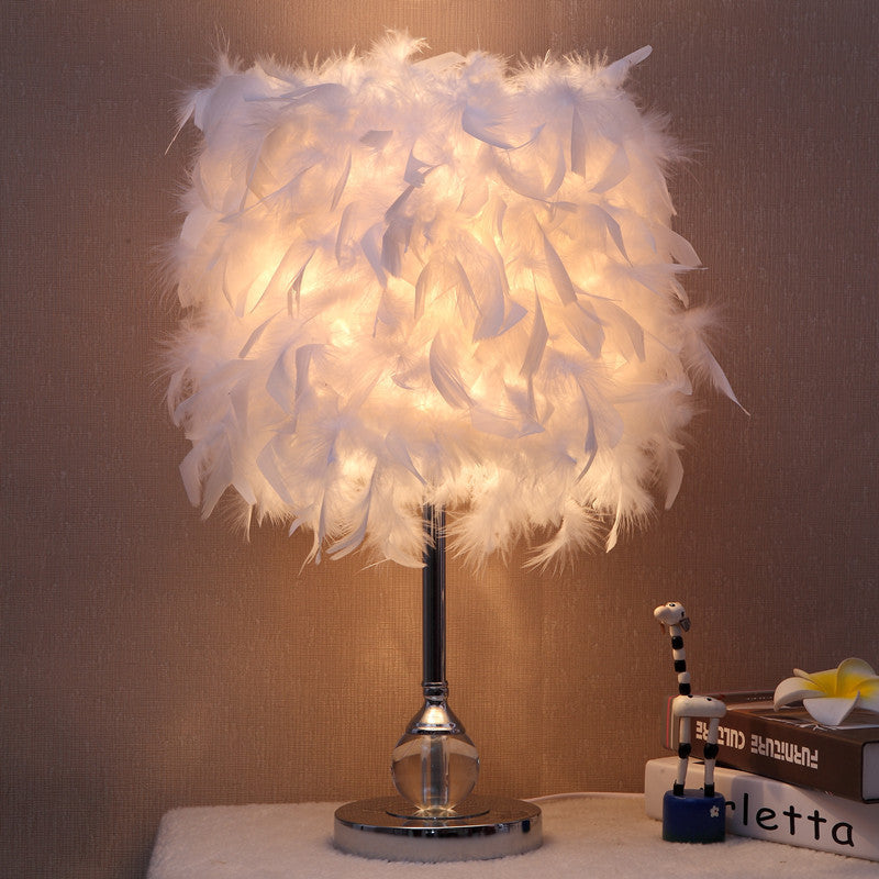 Feather bedroom cute girly night light White