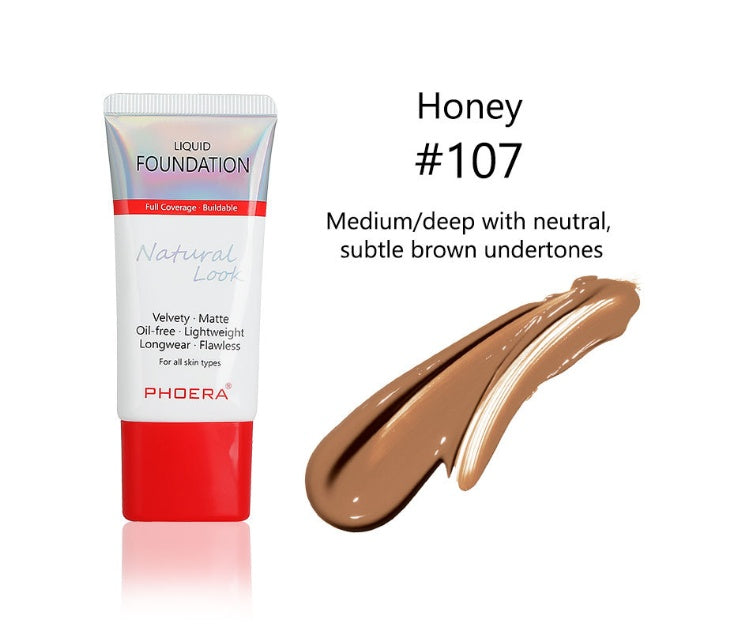 Matte, Silky, Tube Liquid Foundation, Ladies Products 107 Honey