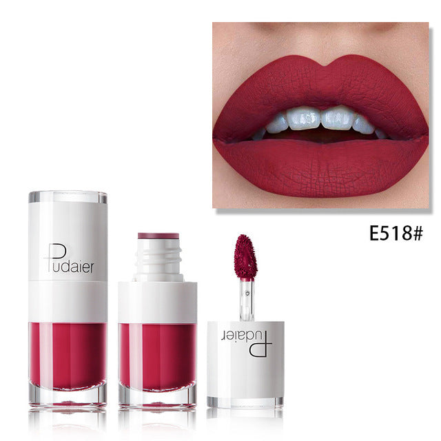 Lipstick 16 color white bottle matte lip gloss lasting moisturizing E518