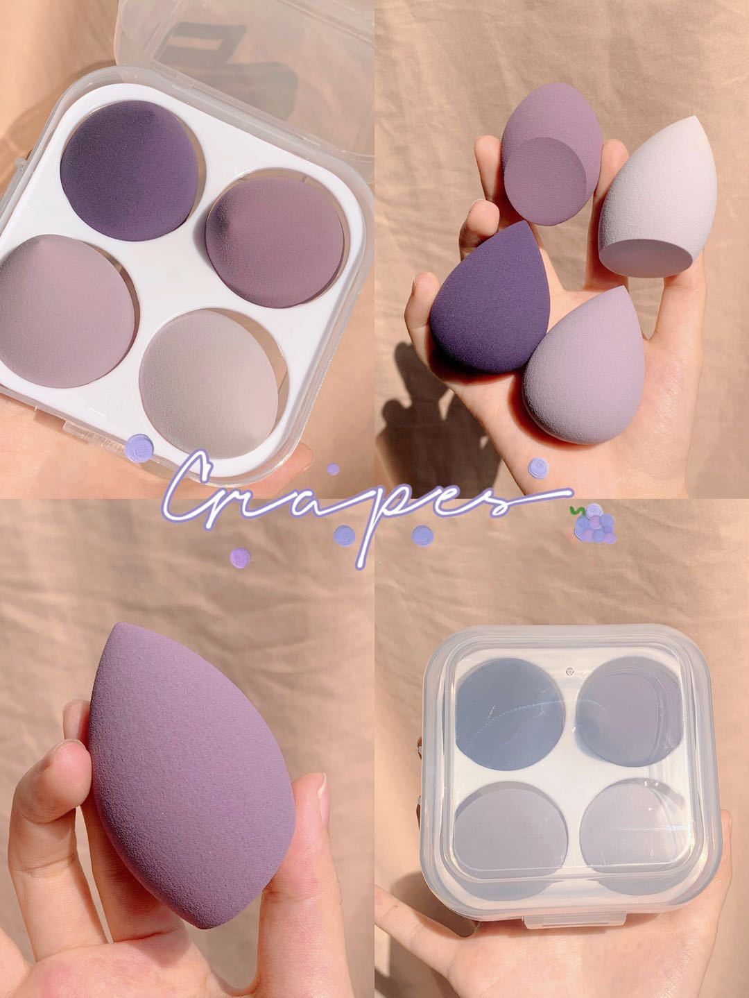 Makeup egg box Grape 4 pieces