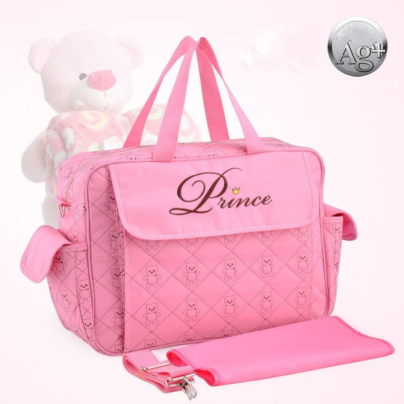 Fashion Large Capacity Baby Diaper Bags Mommy Baby Light Pink