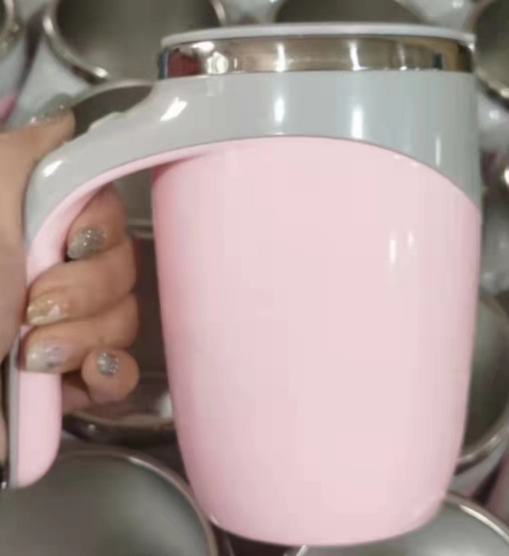 Lazy Man Magnetized Cup Coffee Cup Magnetic Fully Automatic Stirring Cup Pink 380ML