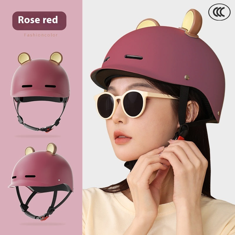 Seasons Universal 3C Certification Electric Bicycle Helmet Charm Red