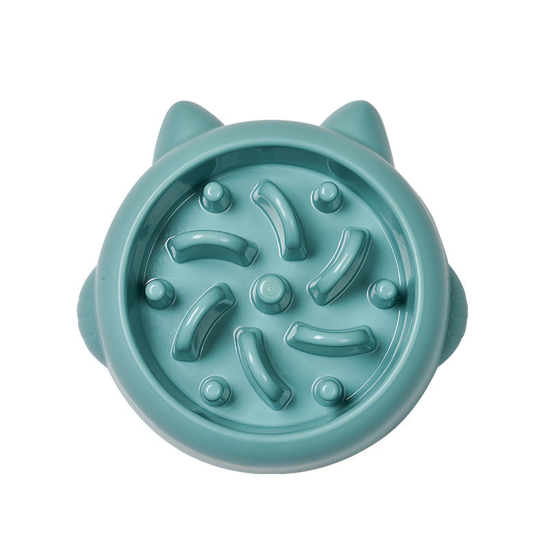 Pet Dog Cat Slow Feeder Bowls Anti Choking Slow Feeder Dish Bowl Home Dog Eating Plate Anti Gulping Bowl Supplies Green