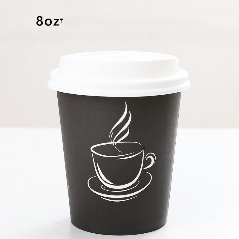 Oz Disposable Thickened Paper Cup Of Coffee Black 8oz
