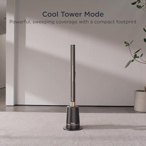 Shark TurboBlade Fan—Ultra-customizable bladeless tower fan, pivots, twists, oscillates 180°, circulates and propels air up to 80 ft., 10 noise levels + 10 speeds, easy to clean, charcoal, TF202S