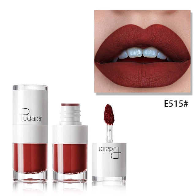 Lipstick 16 color white bottle matte lip gloss lasting moisturizing E515