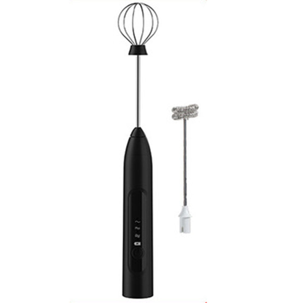 Milk Maker Coffee Stirrer Electric Whisk Eggs Black Ordinary double USB