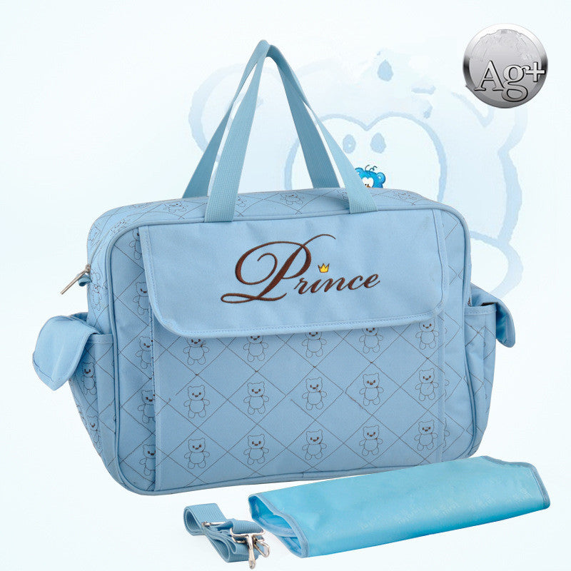 Fashion Large Capacity Baby Diaper Bags Mommy Baby Blue