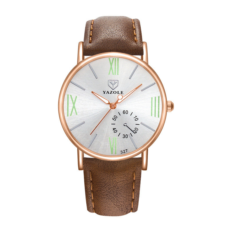 Luminous Women's Watch Fashion Watch Women's Quartz Watch Large Dial Ladies Watch Silver brown