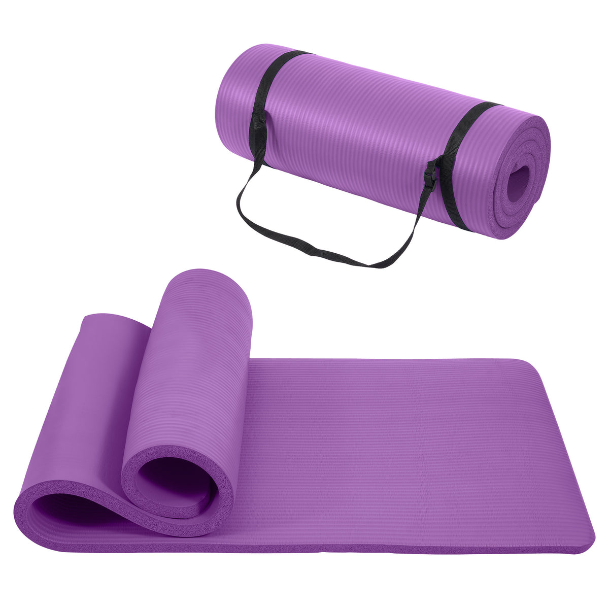Only Supports Self Pickup Yoga Mat, One Inch Thickened High-density Practice Mat, Tear-resistant Practice Yoga Mat With Straps, Suitable For All Kinds Of Yoga Practice Purple