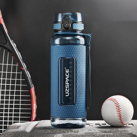 Student Portable Water Bottle Crystal Diamond Bottle Butterfly pea blue
