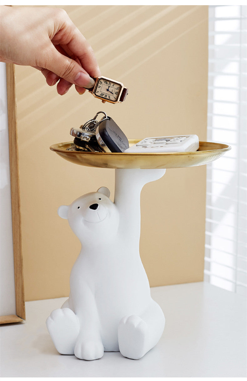 Entrance Key Storage Bear Tray Decorations
