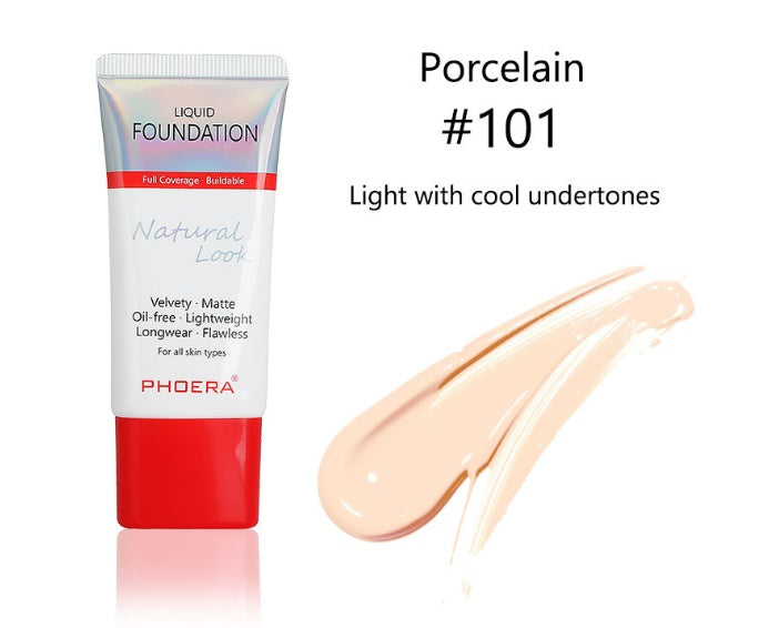 Matte, Silky, Tube Liquid Foundation, Ladies Products 101 Porcelain