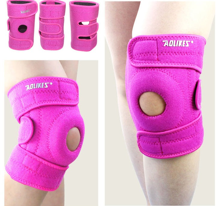 Sports Antiskid Kneepad Outdoor Mountaineering Cycling Fitness Basketball Kneepad Rose red right Single pack