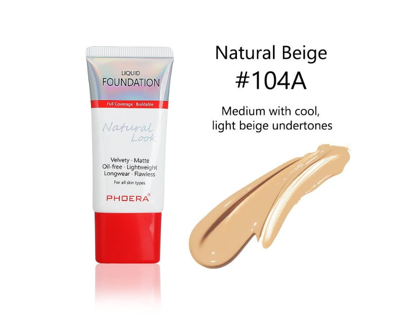 Matte, Silky, Tube Liquid Foundation, Ladies Products 104A Natural Beige