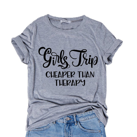 Letter Print Short-sleeve Ladies