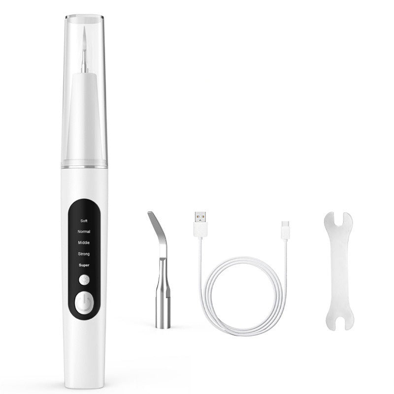 Electric Tooth Cleaner For Pets Removes Stains And Stones From Teeth With 2 Cleaning Heads USB Charger Care Kit To Protect Teeth And Gums White