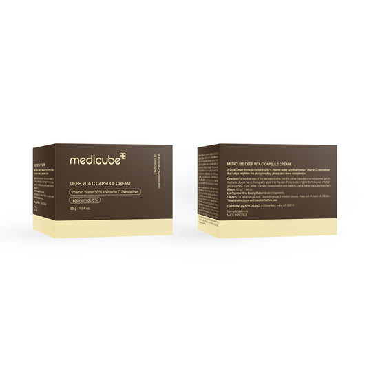 medicube Deep Vitamin C Golden Capsule Face Moisturizer - Liposome Capsules For Wrinkles, Skin Radiance - Transparent Gel for Glow Hydration - Korean Skin Care 1.94 oz
