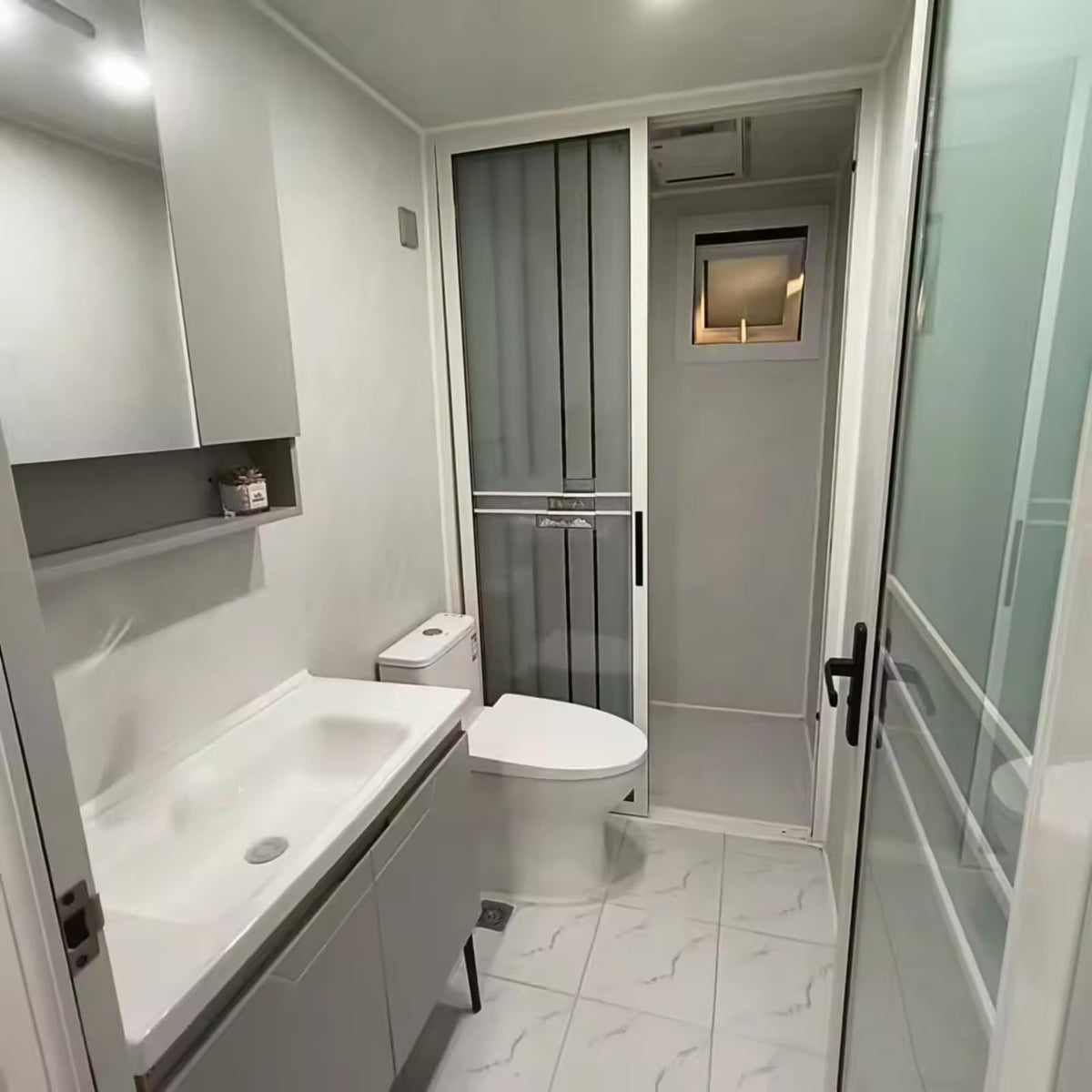 Portable Prefabricated Tiny House to Live in for Adults, 20ft Expandable Container House Mobile Foldable Home with 2 Bedrooms, Full Equipped Bathroom & Kitchen, Prefab Modular Tiny Home for Sale