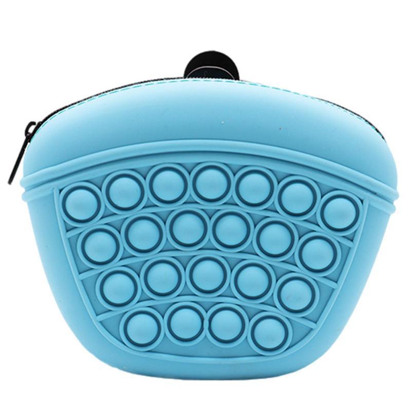 Bag Silicone Feed Dogs Treat Pouch Pet Training Bag Bundle Pocket Waist Pack Pet Portable Dog Training Waist Bag Treat Snack Bait Dogs Soft Washable Outdoor Feed Storage Pouch Food Reward Silica Bags Blue