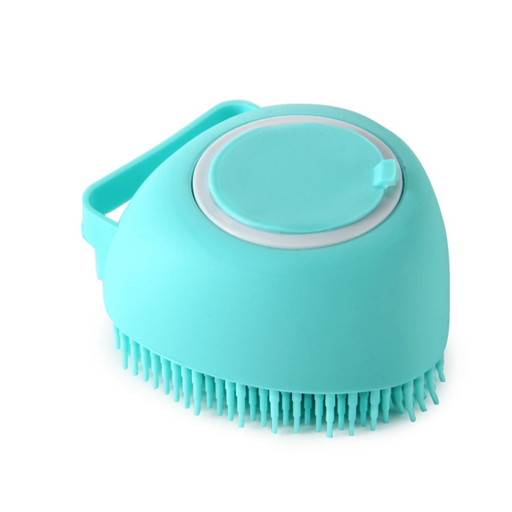 Silicone Dog Bath Massage Gloves Brush Pet Cat Bathroom Cleaning Tool Comb Brush For Dog Can Pour Shampoo Dog Grooming Supplies Green Heartshaped