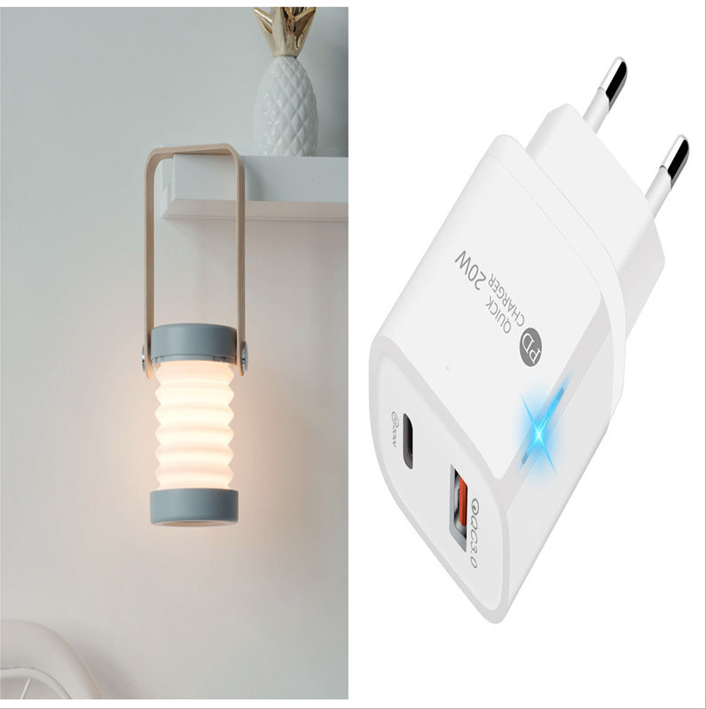 Foldable Touch Dimmable Reading LED Night Light Portable Lantern Lamp USB Rechargeable For Home Decor Set1 0.5 watts