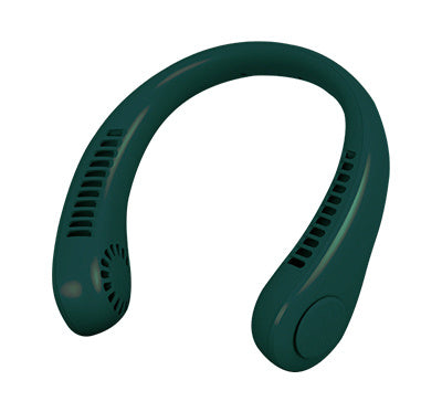 Hanging Neck Fan Portable Cooling Fan USB Leafless 360 Degree Neckband Fan 78 Surround Air Outlets 4000Mah Rechargeable Green
