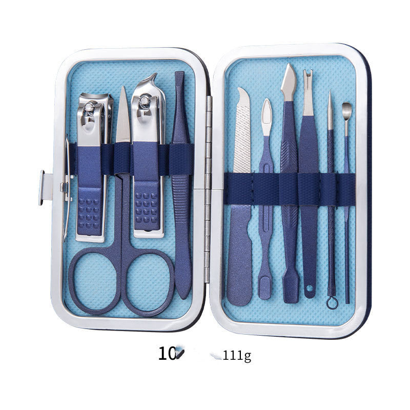 Professional Scissors Nail Clippers Set Ear Spoon Dead Skin Pliers Nail Cutting Pliers Pedicure Knife Nail Groove Trimmers 10 Style