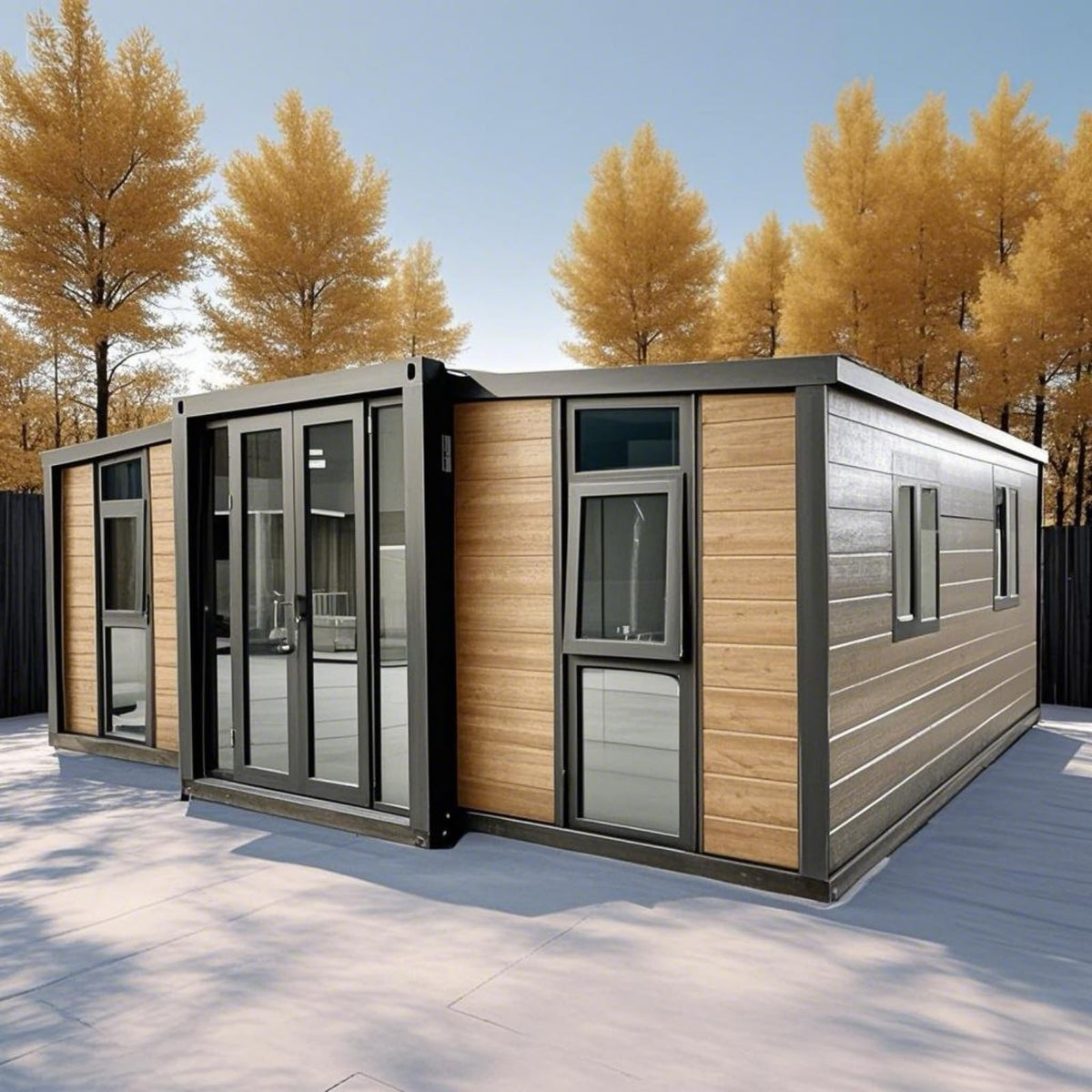 Portable Prefabricated Tiny House to Live in for Adults, 20ft Expandable Container House Mobile Foldable Home with 2 Bedrooms, Full Equipped Bathroom & Kitchen, Prefab Modular Tiny Home for Sale