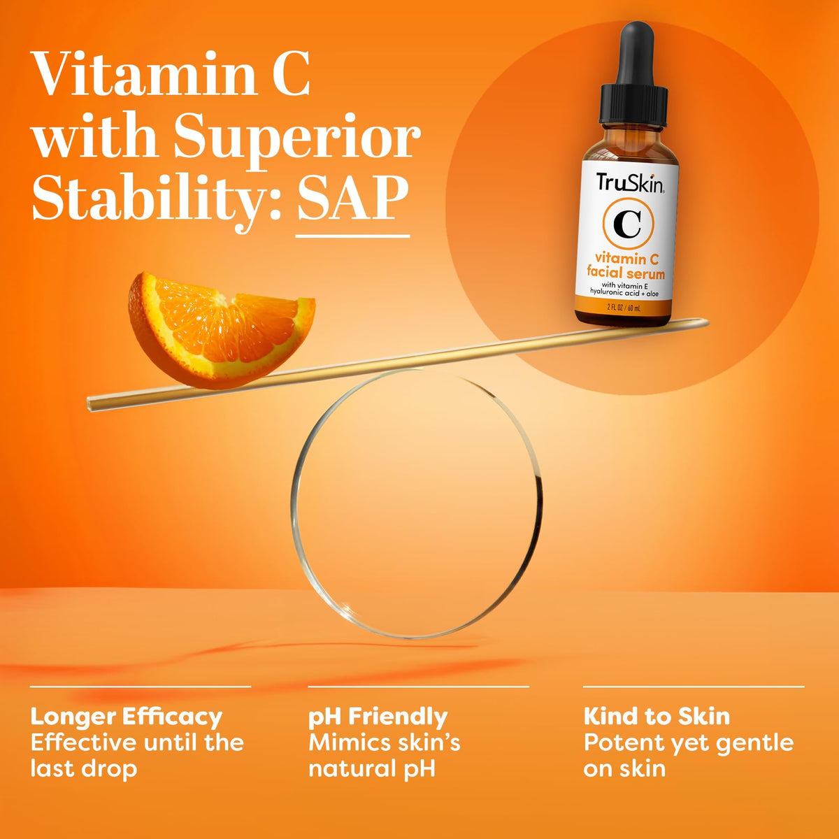 TruSkin Vitamin C Serum For Face – Anti Aging Formula with Vitamin C, Hyaluronic Acid, Vitamin E – Brightening Serum – Improve Appearance of Dark Spots, Tone, Fine Lines & Wrinkles, 2 Fl Oz