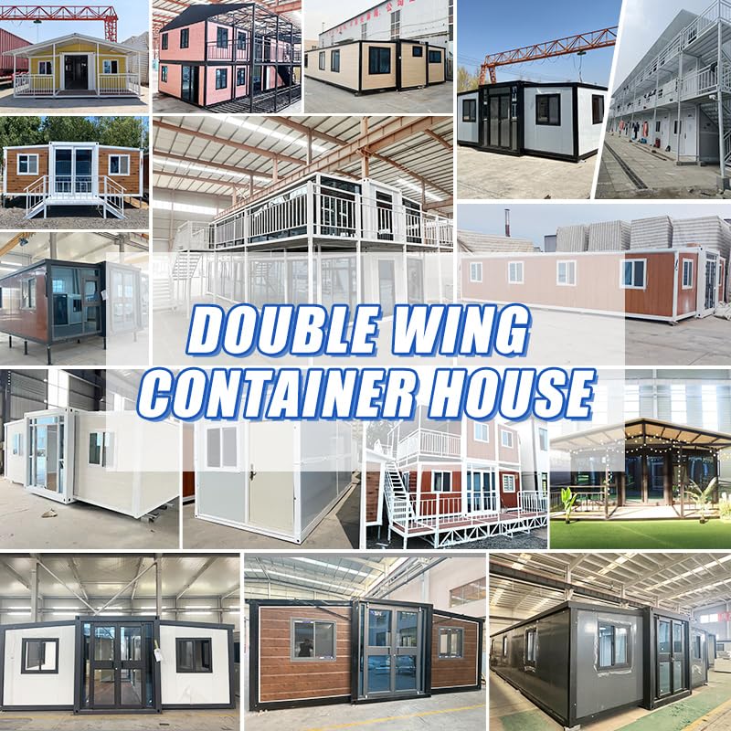 Portable Prefabricated Tiny House to Live in for Adults, 20ft Expandable Container House Mobile Foldable Home with 2 Bedrooms, Full Equipped Bathroom & Kitchen, Prefab Modular Tiny Home for Sale