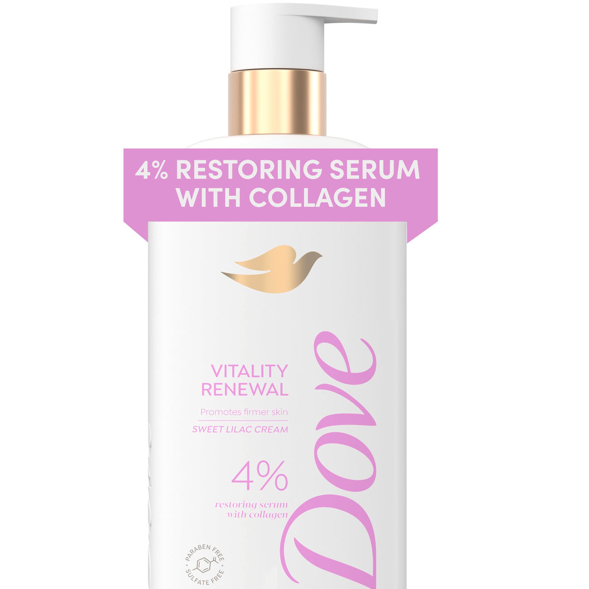 Dove Body Wash Vitality Renewal Promotes firmer, supple skin 4% restoring serum with collagen 18.5 oz
