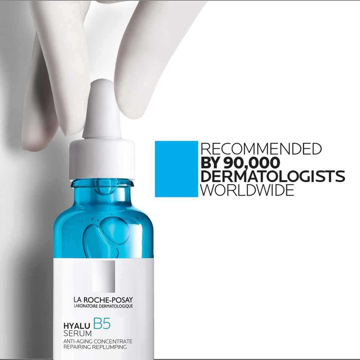 La Roche-Posay Hyalu B5 Pure Hyaluronic Acid Serum for Face, Vitamin B5 + Hyaluronic Acid + Madecassoside, Hydrating Serum Visibly Plumps Skin, Sensitive Skin Safe, Anti Aging, Oil-Free