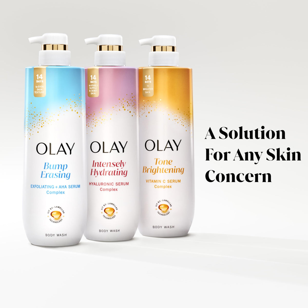 Olay Body Wash for Women, Intensely Hydrating, Hyaluronic Acid Serum Complex, Renews Moisture, Free of Parabens & Phthalates, Vitamin B3 Lameller Technology, For All Skin Types, 20 fl oz (Pack of 4)