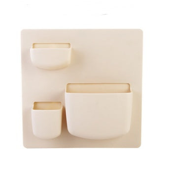 Multi-Function Punch-free Wall Hanging Storage Rack Kitchen Tools Beige 2
