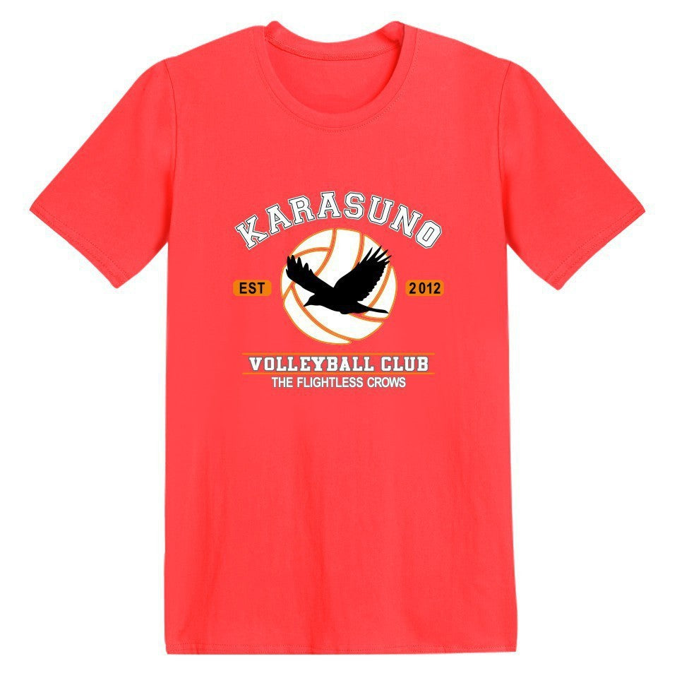 Harajuku T-Shirt Men Anime T Shirt Haikyuu t shirt Anime Tops Tees Red