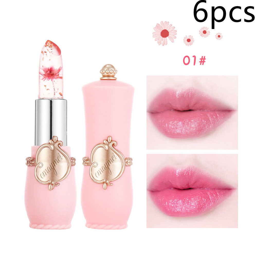 Maymei Moisturizing Lip Balm Dried Flower Color Changing Lipstick 01color 6PCS