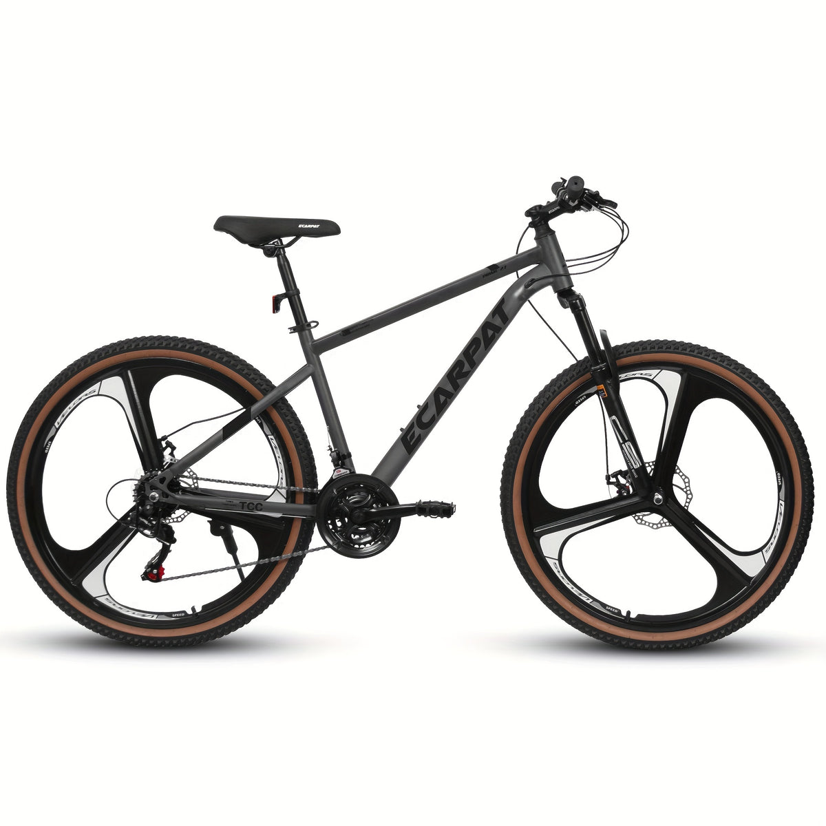 A27301M Ecarpat Mountain Bike 27.5 Inch Wheels, 21 Speed Road Bicycle With Dual Disc Brakes For Men And Women,High Carbon Steel Frame Front Fork Bicycles, Adult Faster Racing Bike