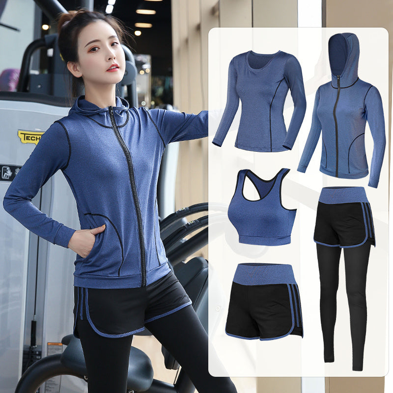 Thin gym yoga clothing Blue Long sleeve
