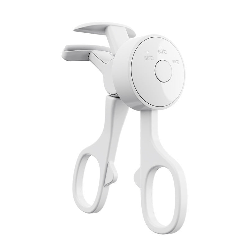 Eyelash Curler Roll Hot Clip Temperature Control Charging Portable Eyelash Curler Simple White