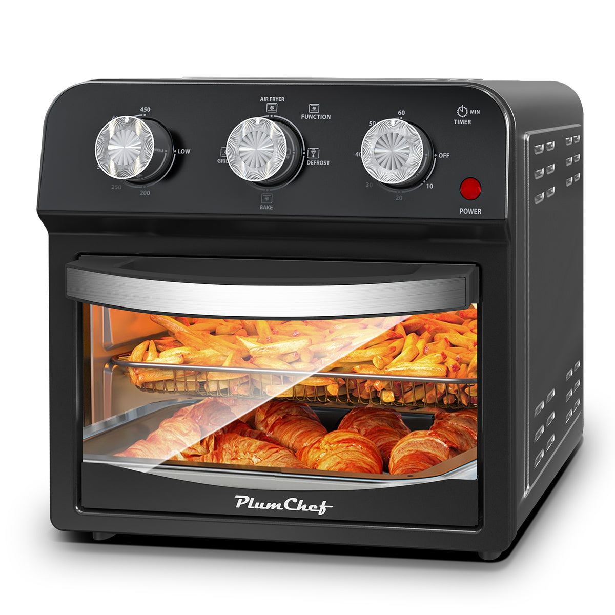 12.5 Qt Air Fryer With Advanced Multi-Function Cooking Grill, Air Fry, Defrost, Bake, Presets For French Fries, Pizza, Chicken, Fish, And Toast, Dual Knob Control GA13S01