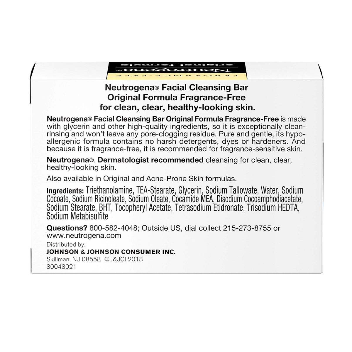 Neutrogena Original Amber Bar Fragrance-Free Facial Cleansing Bar with Glycerin, Pure & Transparent Gentle Face Wash Bar Soap, Free of Harsh Detergents, & Dyes, Hypoallergenic, 3.5 Oz (Pack of 3)